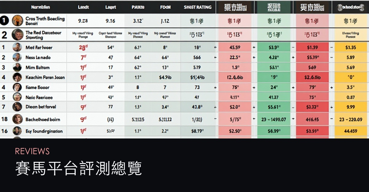 賽馬平台評測總覽